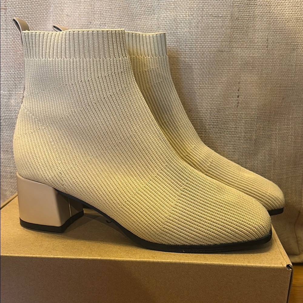 Women's Cream Ankle Boots